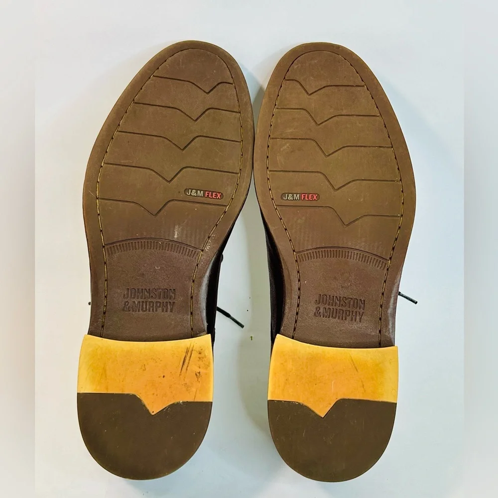 Johnston & Murphy Warner Split Toe Derby Shoes in Brown Sheepskin Leather 9.5D